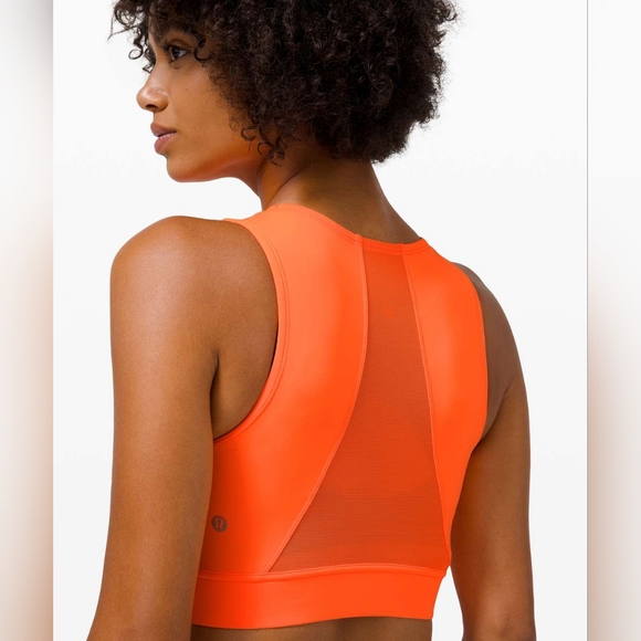 Lululemon Hotty Hot Cropped Tank Highlight Orange size 10 - Picture 2 of 6